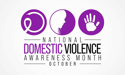 Domestic Violence awareness month (DVAM) is observed every year in October, to acknowledge domestic violence survivors and be a voice for its victims. Vector illustration