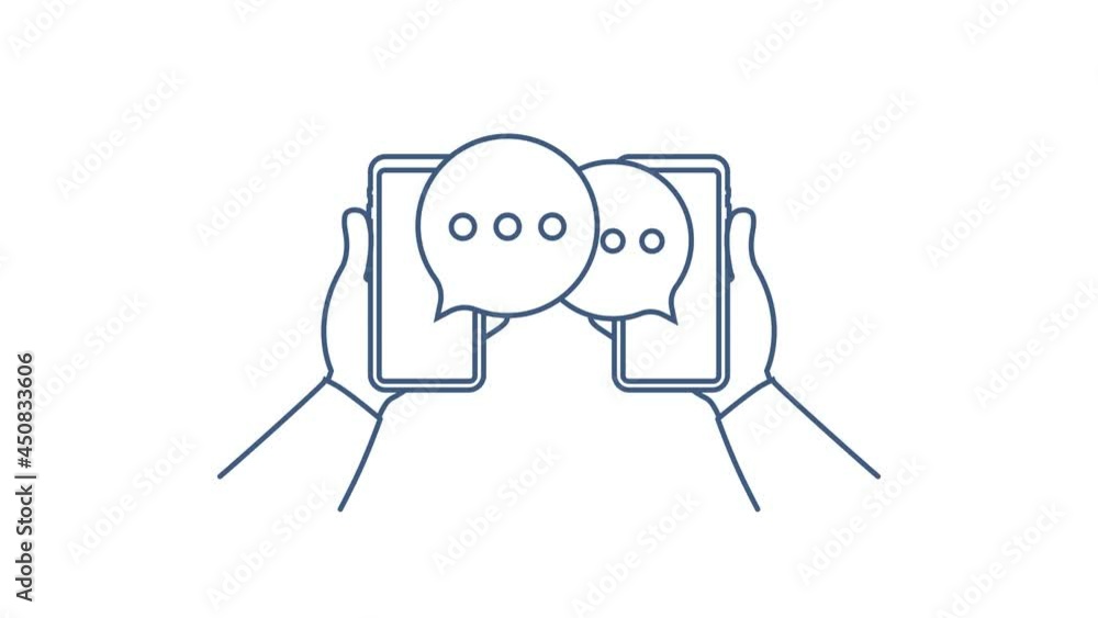 Aufkleber chat message bubbles on smartphone screen. social network. messaging. motion graphics.