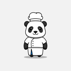 Cute panda wearing chef uniform