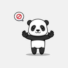 Cute panda with forbid hand pose © Arunika
