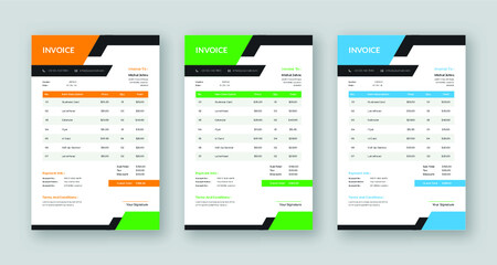 invoice template design Vector