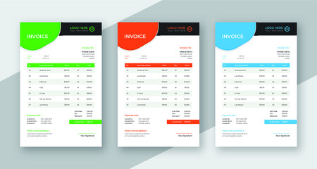 Invoice modern business Design eps