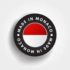 Made in Monaco text emblem badge, concept background