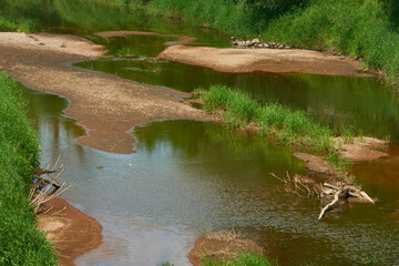 Die Neiße bei Zelz an der Deutsch-Polnischen Grenze	
