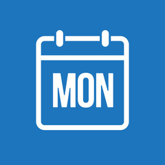 Template icon page calendar, day of week Monday