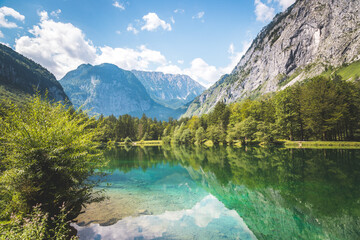 Naklejka na ściany i meble Scenic nature landscape scenery Bluntautal in Austria, summer time