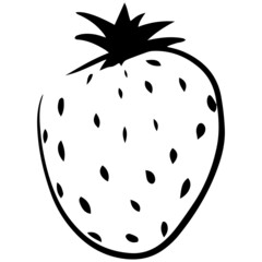 Vector isolated lineart style black color strawberry