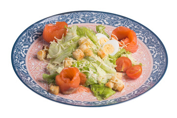 Dish fish with vegetables and eggs