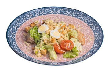 Dish meat with vegetables and eggs
