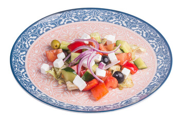 Vegetable salad dish with cheese