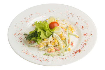 salad with egg corn and tomato