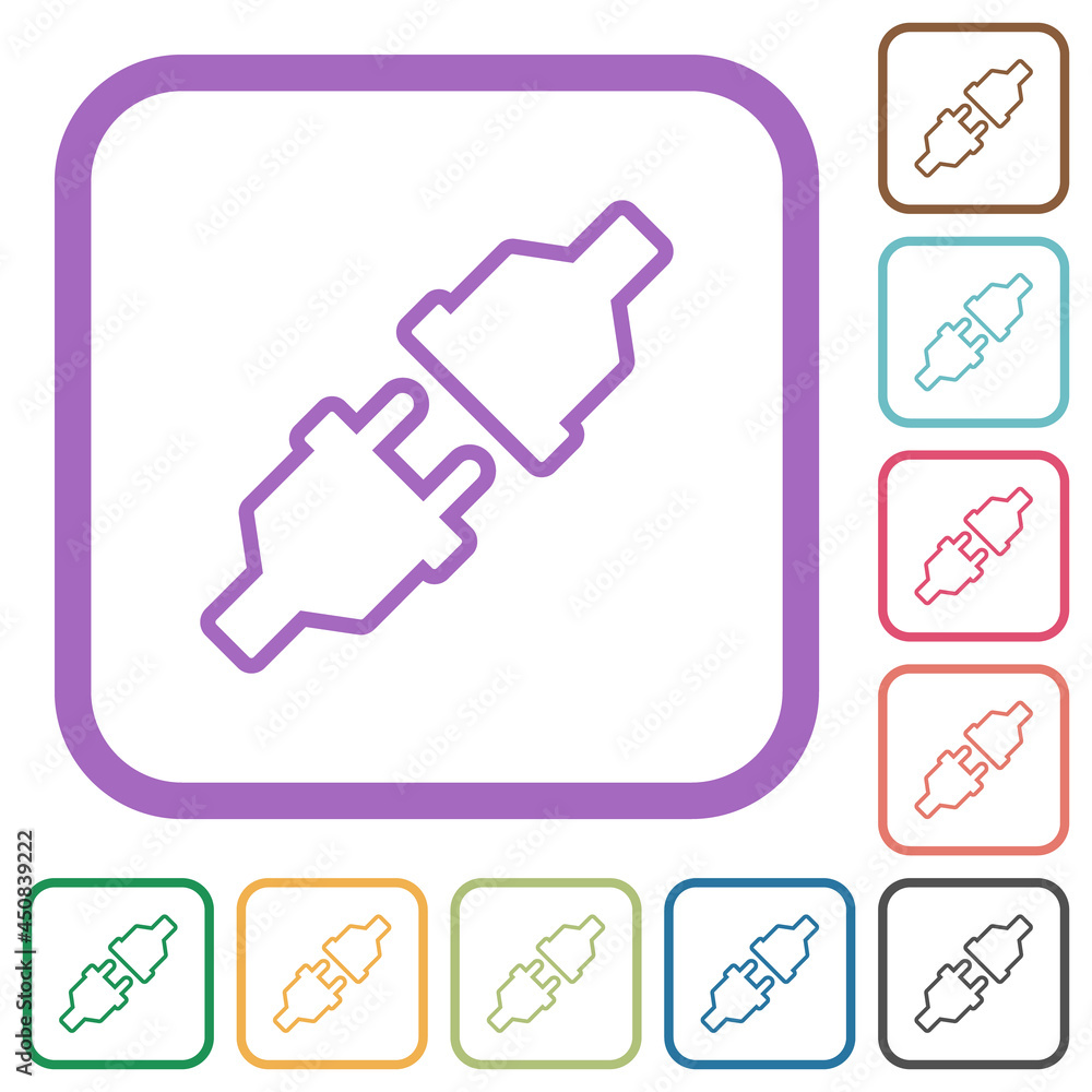 Poster unplugged power connectors outline simple icons