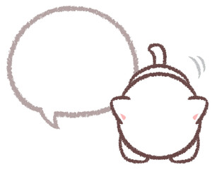 土下座するシロネコと線画フキダシ