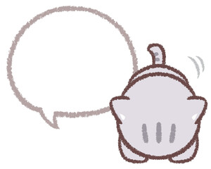 土下座するネコと線画フキダシ