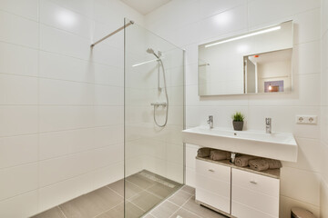 Interior design of beautiful and elegant bathroom