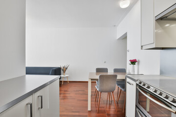 Interior of a beautiful kitchen of an elite house