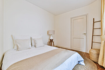 Beautiful interior design of modern and cozy bedroom