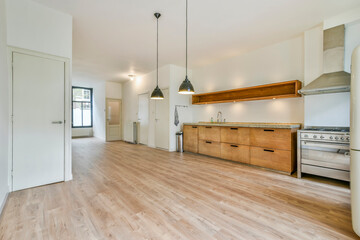 Interior of a beautiful kitchen of an elite house