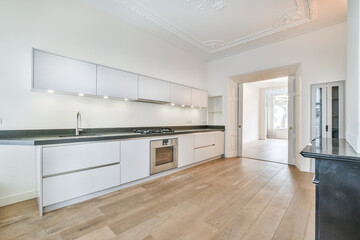 Interior of a beautiful kitchen of an elite house