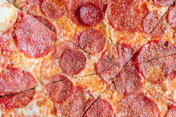 Close up Shot of a Pepperoni Pizza