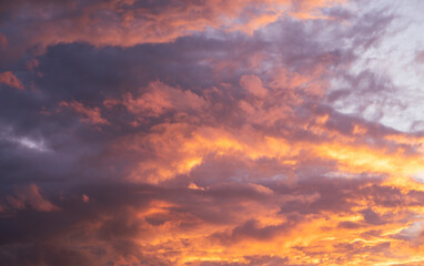 Naklejka na ściany i meble Beautiful twilight sky and cloud at sunset.