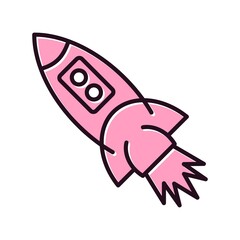 Fototapeta premium Rocket Line Filled Vector Icon Design