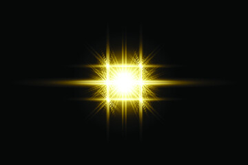 Yellow  transparent background lens flares pack 
