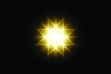 Yellow  transparent background lens flares pack 