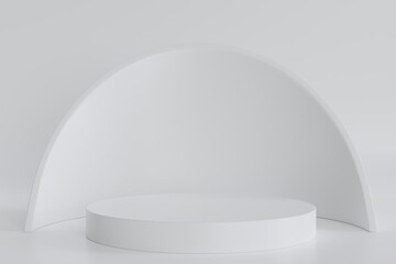 Geometric Shape Podium For Product Presentation on Minimal background.3D minimal concept design illustration
