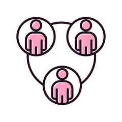 Teamwork Line Filled Vector Icon Design