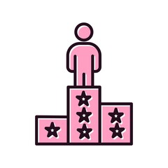 Winner Line Filled Vector Icon Design