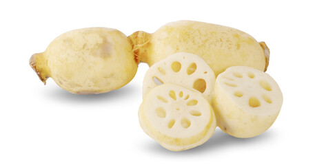 Lotus root on the white background