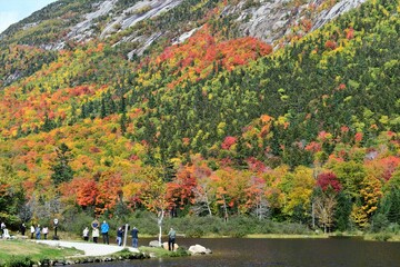 autumn landscape in the moutain New Hampshire USA