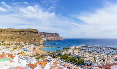 Fototapeta na wymiar Puerto de Mogan landscape, a small fishing port on island Gran Canaria, Spain