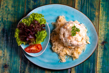 dumpling on sauerkraut