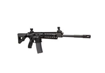 Modern automatic rifle isolated on white. Weapons for police, special forces and the army. A...