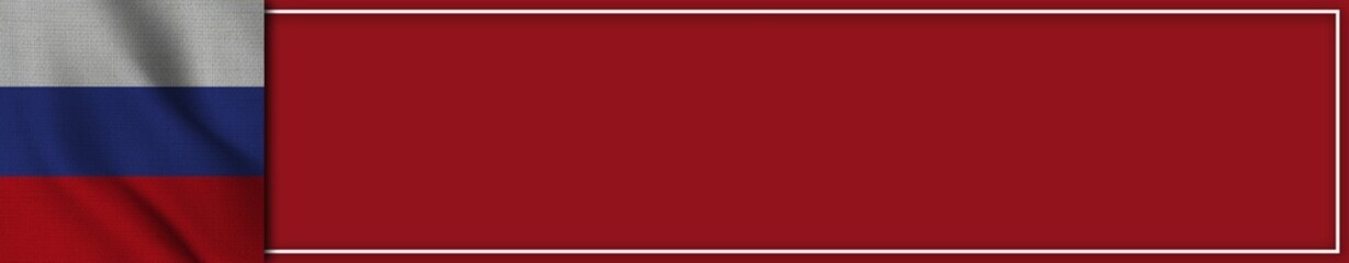 Russia Realistic Fabric Texture Effect Banner Long Flag, 3D Illustration