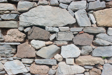 Texture of flat regular stone bricks together