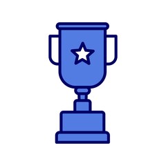 Trophy Blue Filled Vector Icon Design