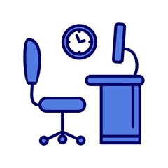 Office Blue Filled Vector Icon Design