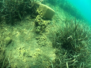 Modern construction block on the sea flore. Marmaris, Turkey