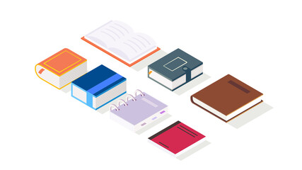 Collection of Mini Book Icon or Illustration in Isometric