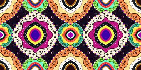 Fototapeta premium Stunning geometric background.contemporary tribal style seamless pattern.pattern ethnic graphic design print.Henna Mandala.Tribal African Inspired Pattern.carpet,wallpaper,wrapping,embroidery sty