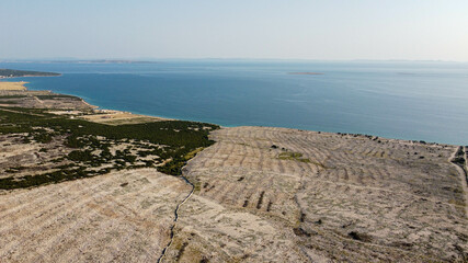 Pag Island Croatia - naked rocks, sea and sheeps