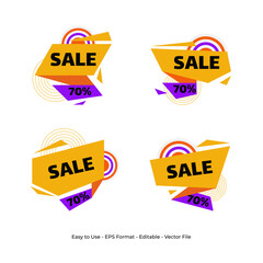 Collection of Sale Tag or Label with Circular Shape