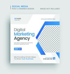 Digital marketing social media instagram post - Business social media post banner template - Corporate social media web banner design - Digital business marketing instagram and facebook post template