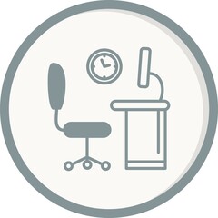 Office Grey Circled Vector Icon Design