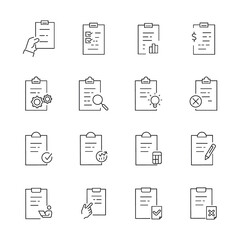 Clipboard icon set.Clipboard pack symbol vector elements for infographic web