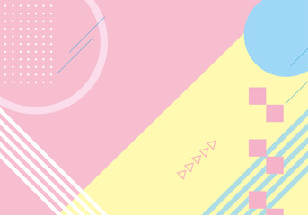 明るく元気なイメージのバックグラウンド　メンフィス柄