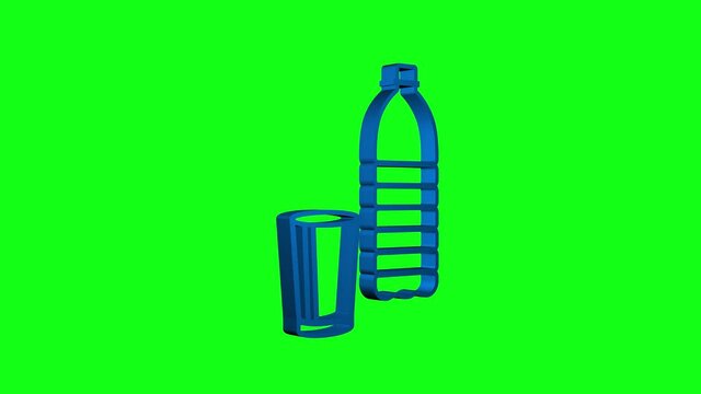 Water bottle on white background. Package design. Container. Motion graphics.